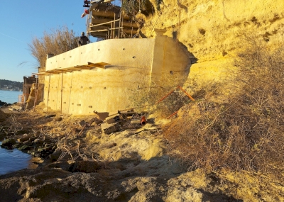 Réfection d'un mur en béton armé