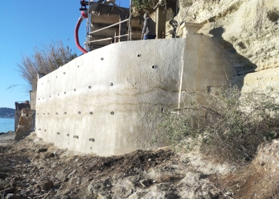 Réfection d'un mur en béton armé